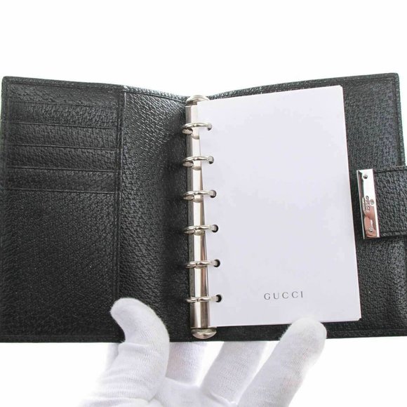 Gucci Web Black GG Logos Pattern Agenda Notebook - Picture 10 of 14
